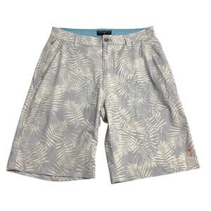 Margaritaville Mens Shorts Size 30 Gray Palm Tropical Stretch Golf Board Shorts